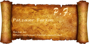 Patzauer Farkas névjegykártya